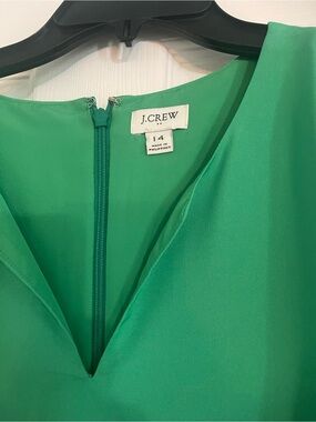 J. Crew Emerald Green V-Neck Mini Dress